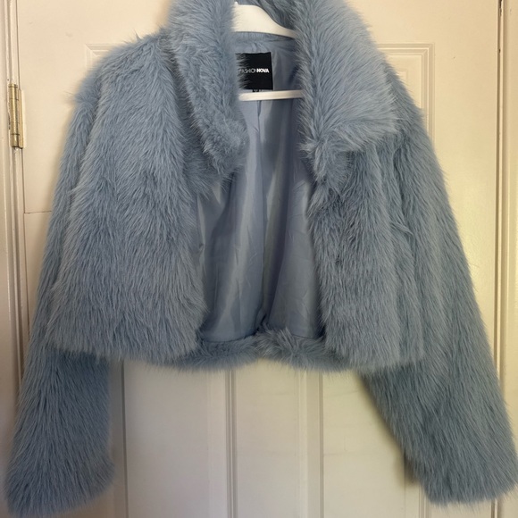 Fashion Nova Light Blue Teddy Jacket - Picture 5 of 5